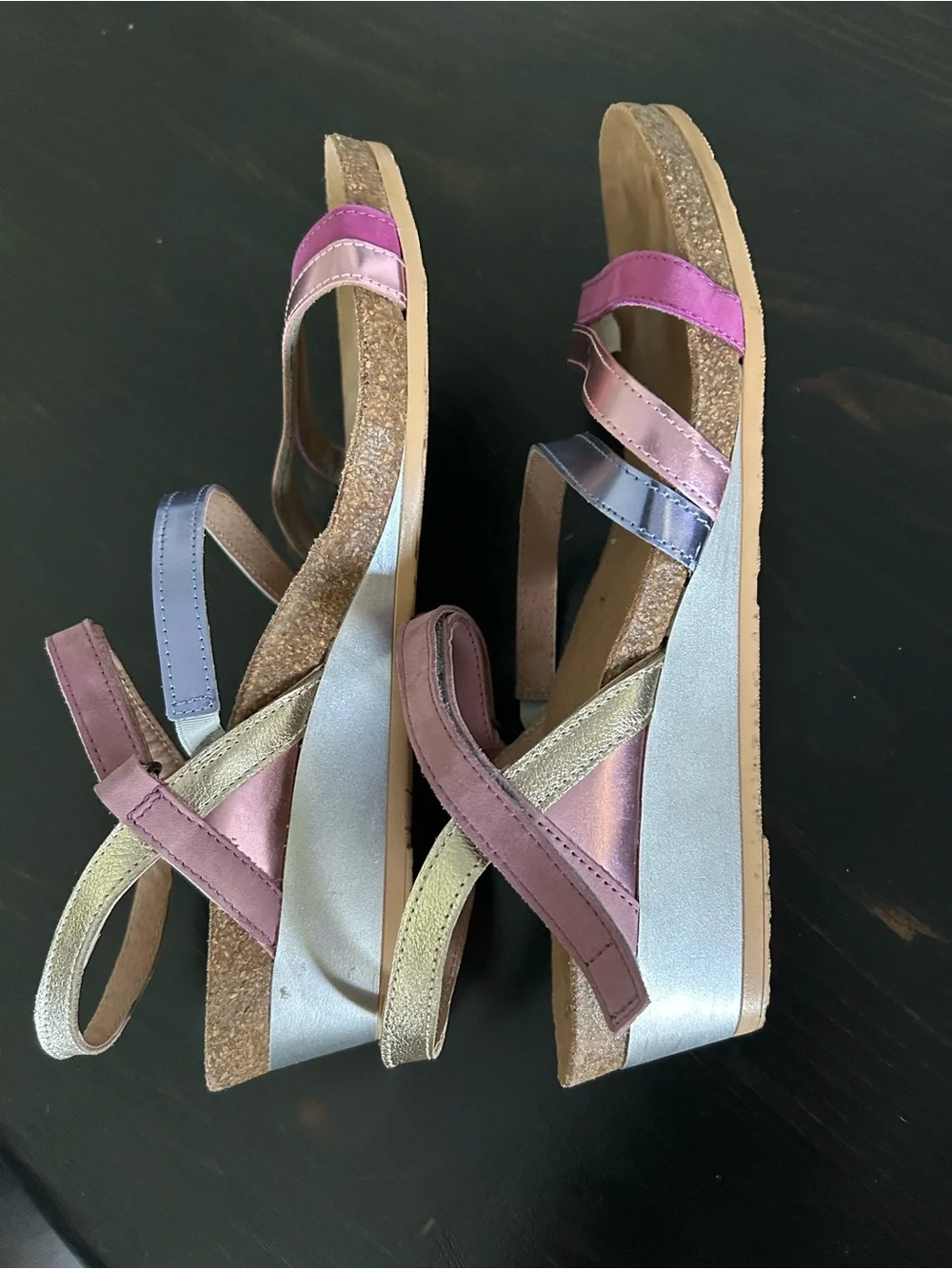 NAOT Hero Pink/Purple Wedge Sandal - Size 41 (10 US)